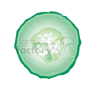 The clipart image shows a cross-section of a cucumber. It depicts the detailed interior of the cucumber, with the seeds and moist flesh visible.