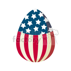 American Flag Patterned Egg for Independence Day