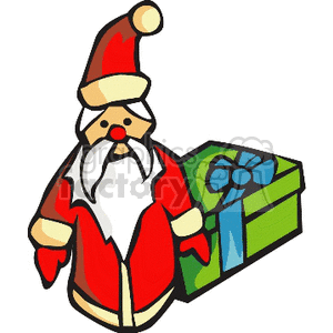 Santa Claus with Christmas Gift