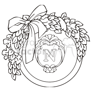 Christmas Wreath with Monogram Ornament