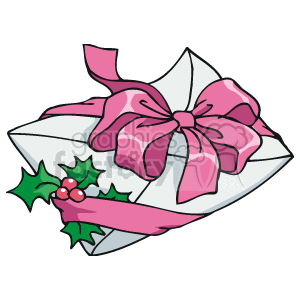   The clipart image features a Christmas-themed letter or card. It
