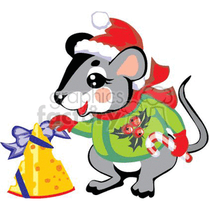 Festive Mouse with Cheese Gift for Christmas