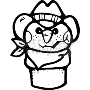 Cartoon cowboy ice cream cone