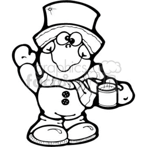 Friendly Waving Snowman
