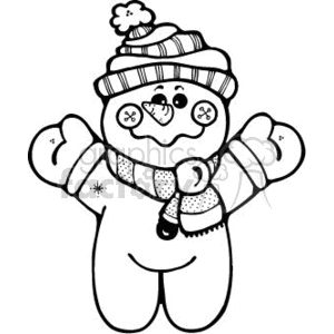 Cheerful Snowman in Winter Apparel