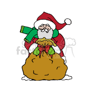 Santa Claus with Christmas Gift Sack