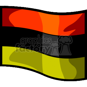 This clipart image features the Pan-African flag, also known as the Afro-American flag, which is closely associated with Kwanzaa, a week-long annual celebration honoring African heritage in African-American culture. The flag consists of three horizontal stripes: the top stripe is red, the middle stripe is black, and the bottom stripe is green. 