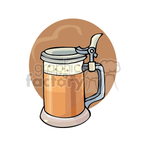 A clipart image of a beer mug with a lid, commonly associated with holidays like St. Patrick's Day.