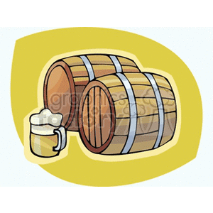 Two Wooden Barrels of Beer