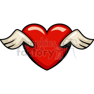 Flying Heart with Wings for Valentine's Day