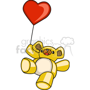 Teddy bear holding a heart balloon