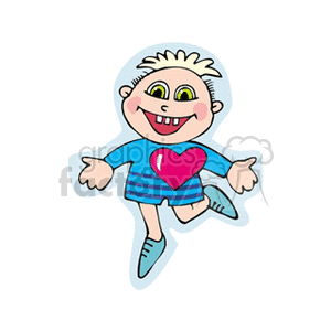 Cheerful Cartoon Boy with Heart for Valentine's Day