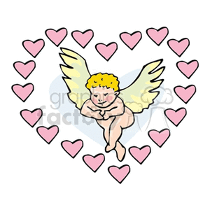 Cupid Angel with Hearts for Valentine's Day