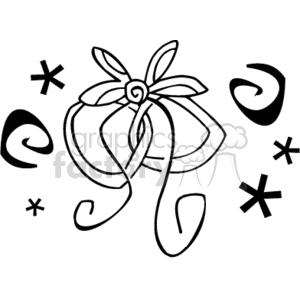 A decorative wedding-themed clipart featuring a stylized bow with swirls and stars.