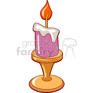 Lit Candle on a Candlestick