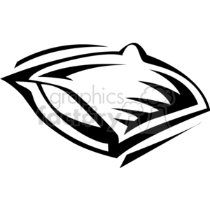 A black and white line art clipart image of a pillow.