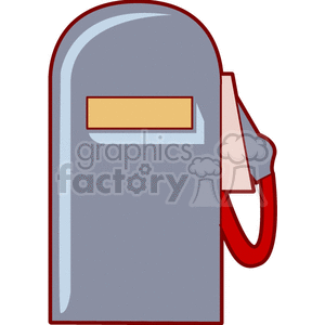 Clipart image of a gas pump with a red hose.