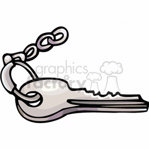 Silver Key with Chain