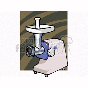 Clipart illustration of a household kitchen meat grinder.