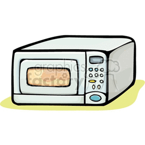 Clipart image of a kitchen microwave oven with buttons.