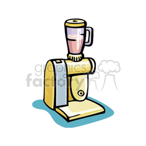 Clipart image of a kitchen mixer with a blender attachment.