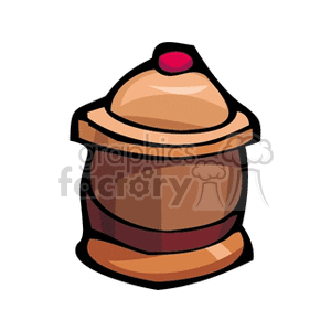 A clipart image of a wooden spice or condiment container with a lid.