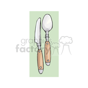 Kitchen Silverware - Knife and Spoon