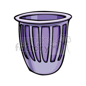 A purple clipart image of a kitchen trash can.