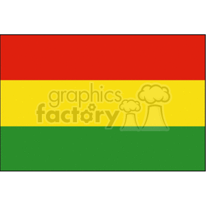 The image is a simple clipart representation of the flag of Bolivia. The flag features three horizontal stripes of equal width - the top stripe is red, the middle stripe is yellow, and the bottom stripe is green.