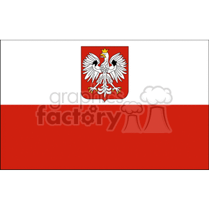 Poland National Flag with Coat of Arms