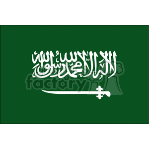 Saudi Arabia Flag - National Symbol with Shahada and Sword