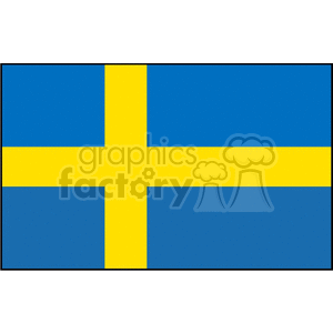 The image shows the flag of Sweden, which is a blue field with a yellow or gold Scandinavian cross that extends to the edges of the flag.