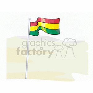 This clipart image features the flag of Bolivia on a flagpole, depicted against a stylized neutral background.