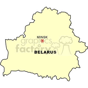 A simplified clipart map of Belarus highlighting Minsk.