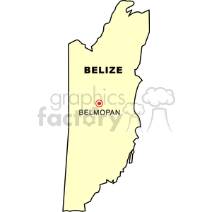 Belize Map with Belmopan Highlighted