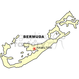 Simple Map of Bermuda with Hamilton