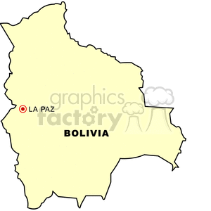 A simple political map of Bolivia highlighting its capital, La Paz.