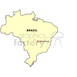 Brazil Map with Capital City Braslia