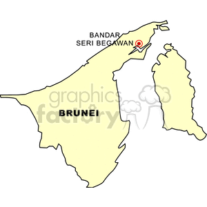 Map of Brunei with Capital City Highlighted