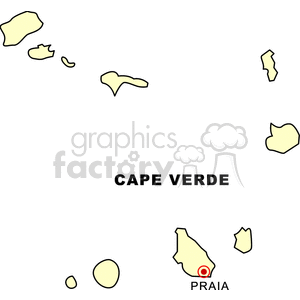 Cape Verde Map with Praia