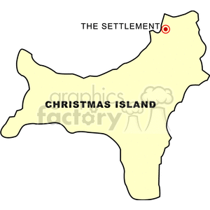 Christmas Island Map with The Settlement