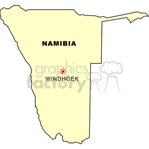 Map of Namibia Highlighting Windhoek