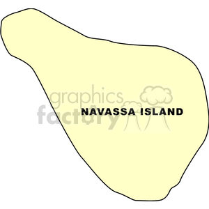 Simple map outline of Navassa Island with labeled text.