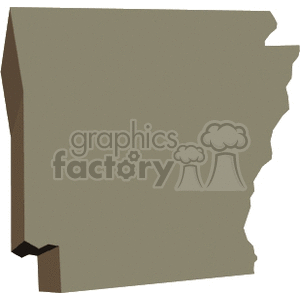 3D clipart illustration of the state of Arkansas.