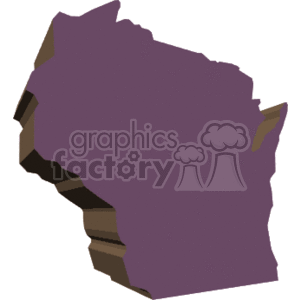   The image is a stylized, graphic representation of the state of Wisconsin from the United States. It