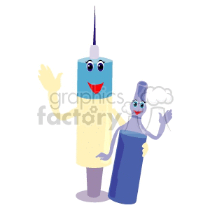 Friendly Syringe and Medical Vial