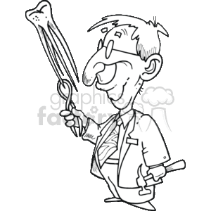 coloring page of dentist holding a tooth