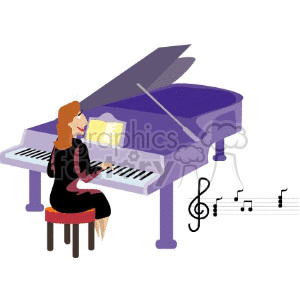 Musician Playing Grand Piano