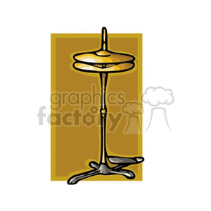 A clipart image of a cymbal on a stand, often used in percussion music.