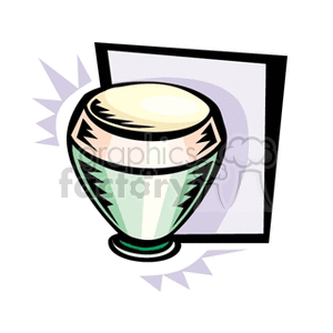 Illustration of a single percussion drum with a stylized design.